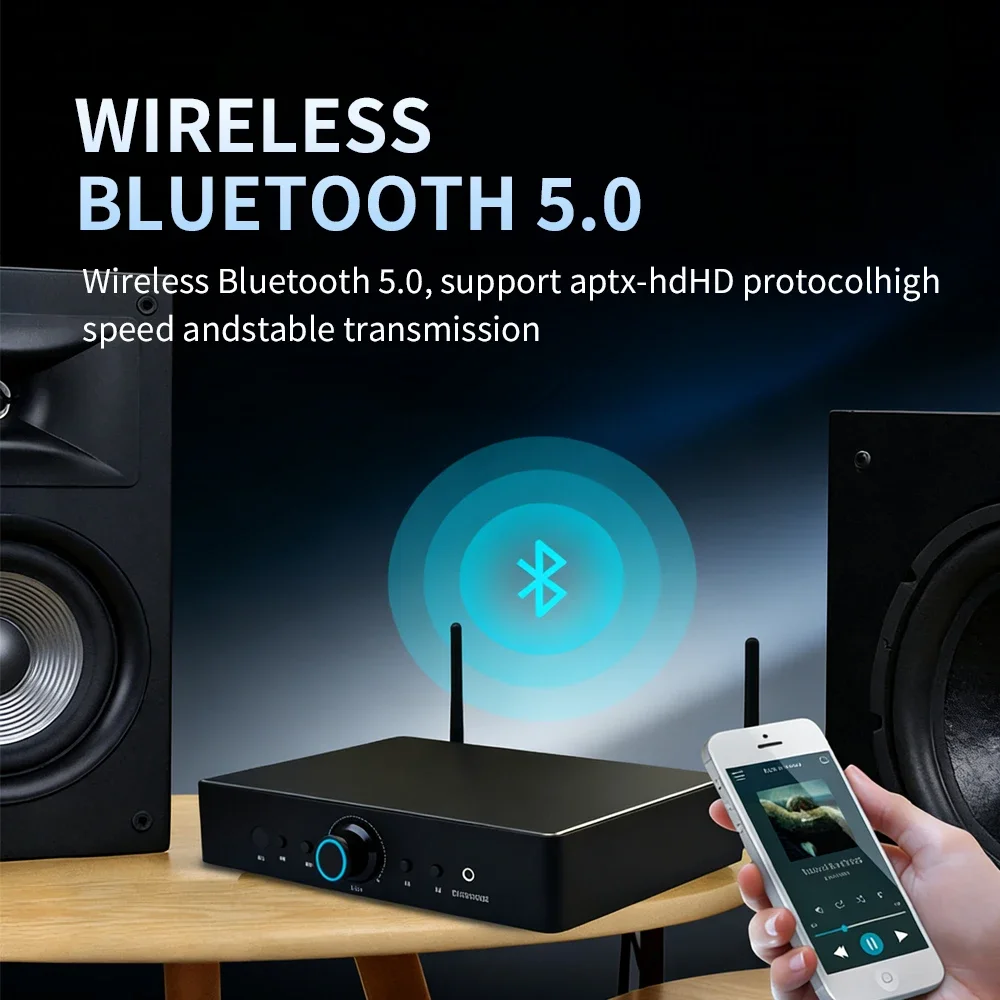 

HiFimuse A80+ Surround Audio Bluetooth 5.0 Усилитель сабвуфера Hi-Fi Усилитель мощности Объемная звуковая система