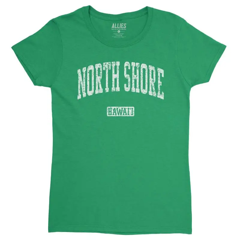 Женская футболка North Shore Hawaii в винтажном стиле ретро для женщин Oahu Surf Souvenir Aloha