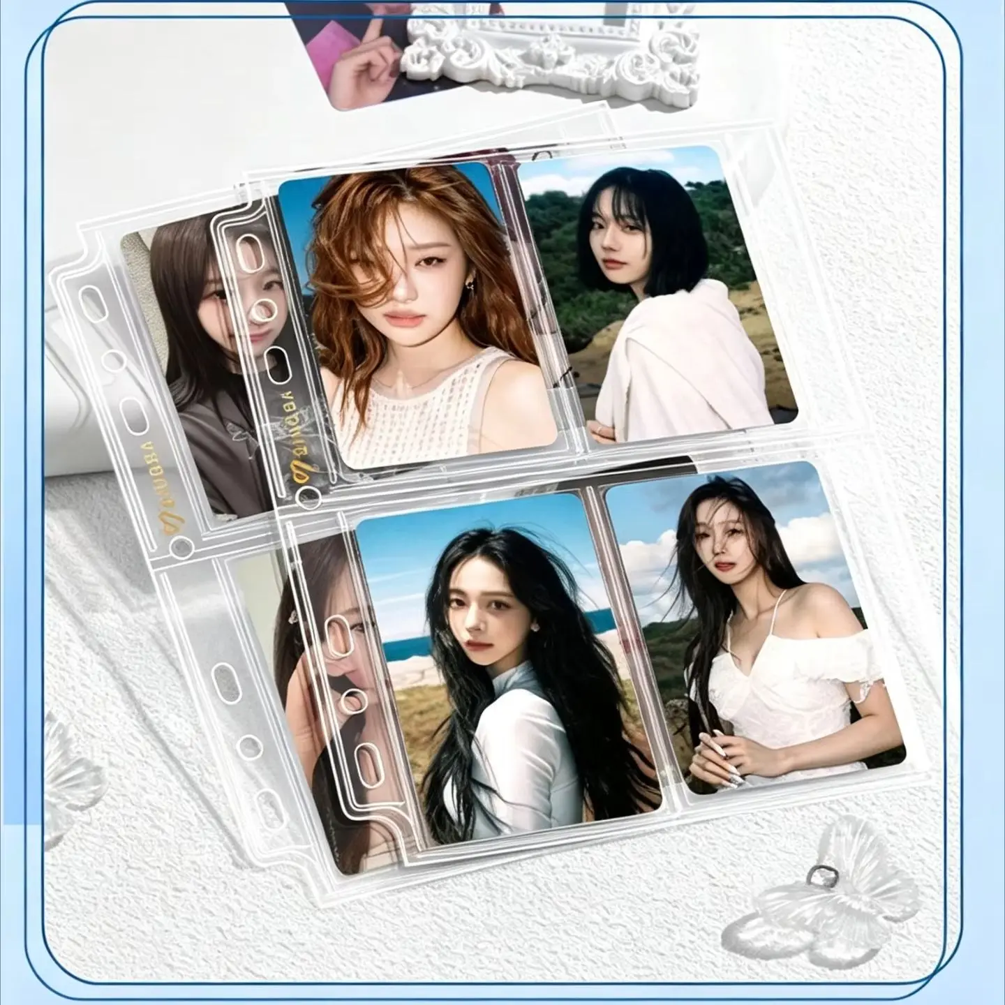 10Pcs SINGBA A5 Binder Refill Pages Solid Line Acid Free Photocard Sleeve for Instax Polaroid Film Trading Card Kpop Collection