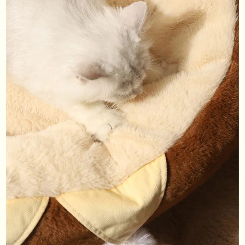 HOOPET Cats Sofa Dogs Bed Round Cat Pad Mattress Winter Warm Deep Sleep Cushion Soft Cat House Dog Nest Pet Accessories