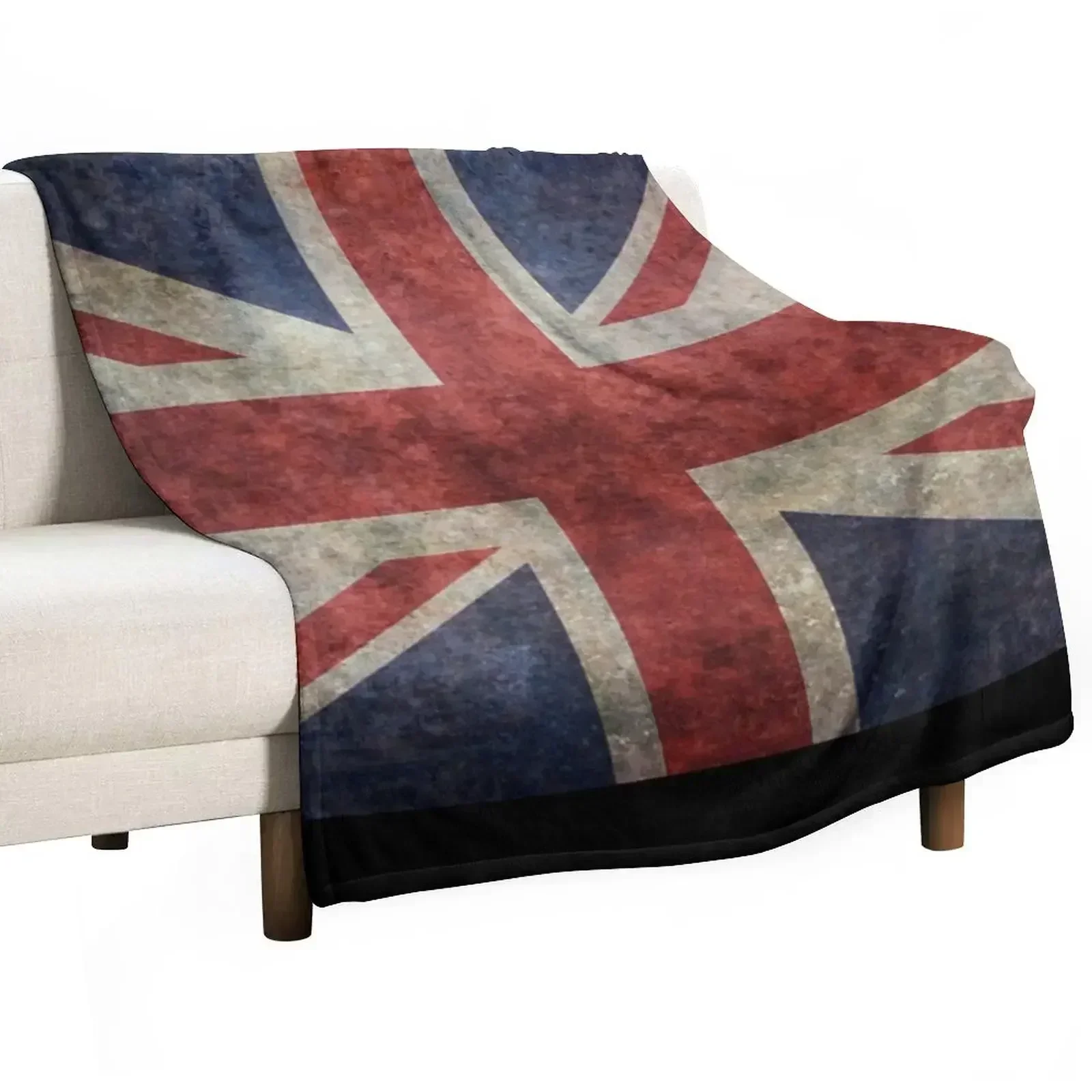 

A grunge looking distressed Union Jack uk version Throw Blanket Camping Flannel Fabric Thermals For Travel for winter Blankets