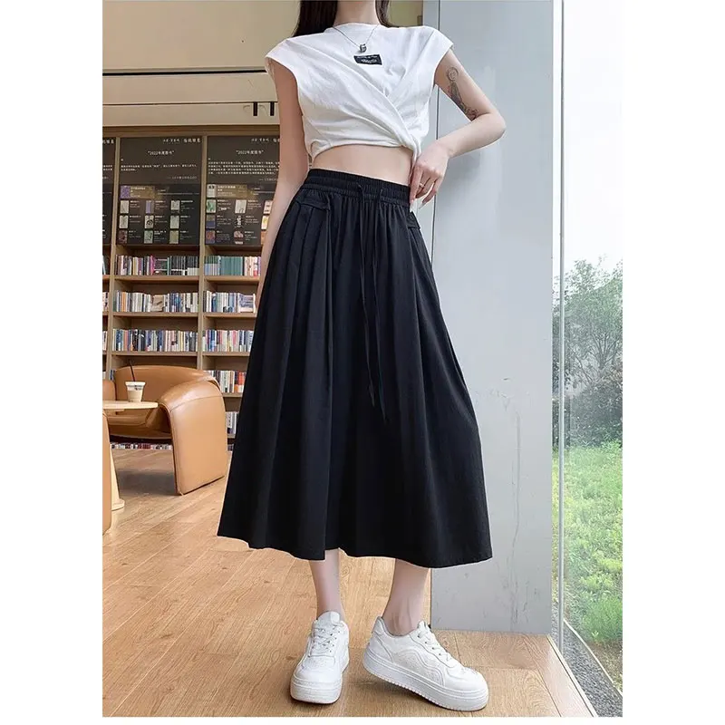 

Women's High Waist Long Dress, Elegant, Simplicity, Monochromatic, Casual, Summer Clothes, Fashion, All-match, Temperament