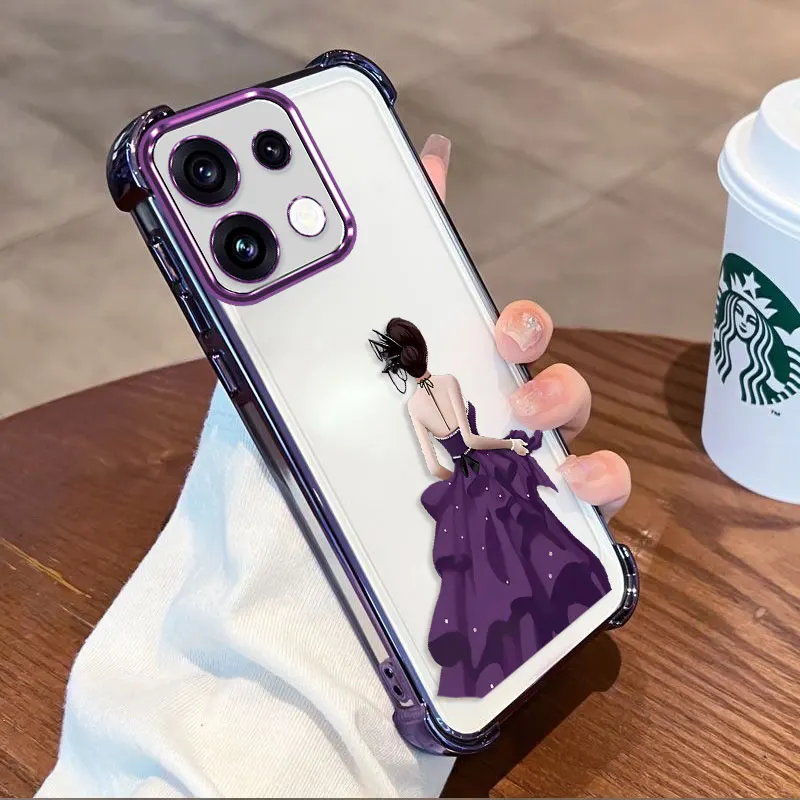 Plating Cover For OPPO Reno 16 Pro 16F 16FS Reno16 F FS 5G Case TPU Four-corner Shockproof Butterfly Print Pattern Fundas