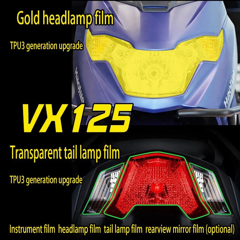 

Applicable to tiger shark VX125 headlight film instrument film decorative film waterproof transparent TPU wear-resistant protect