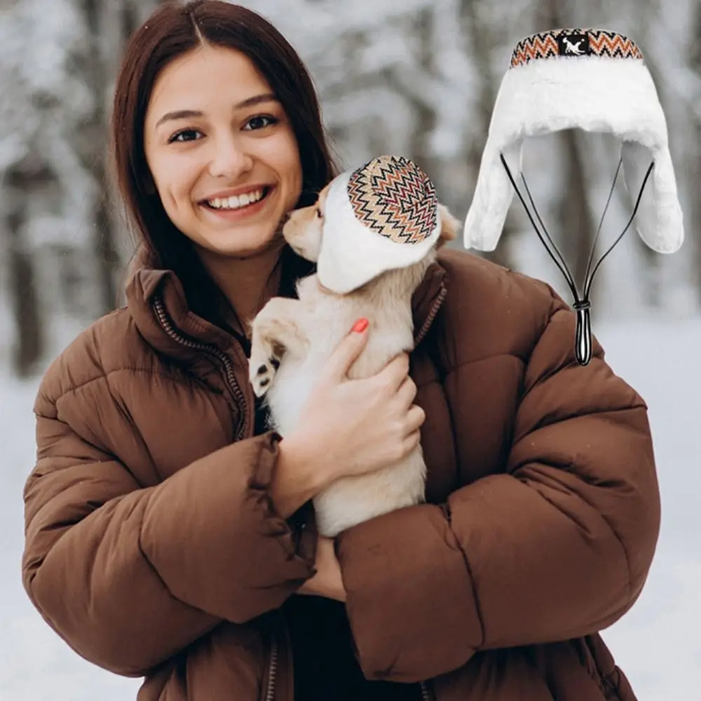 Gorro ajustable de invierno para perros, gorro transpirable anticongelante a prueba de frío para mascotas con orejeras, gorro cálido para viento y nieve para invierno