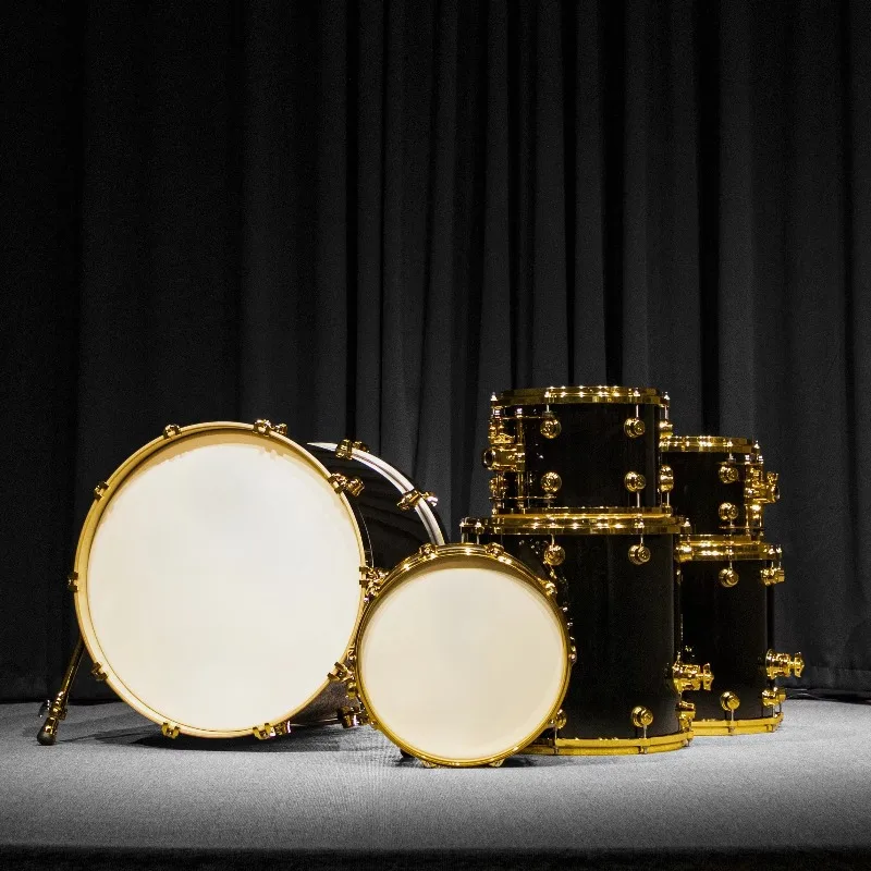 Factory Direct Supply Professional-Grade High-Quality Drum Set with Maple Wood Shells and Built-in Tone Rings