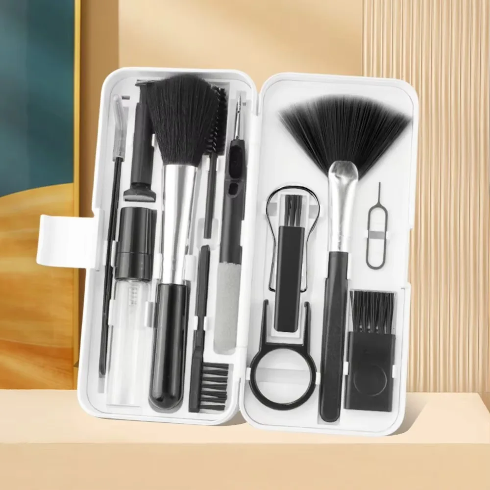 Computer Keyboard Cleaning Kit with Storage Box, Camera Screen Cleaning Tools, Professional Reusable Screen Dust Remover, Dustproof, 18-in-1 Earphone Cleaning Brush Set, Mobile Phone