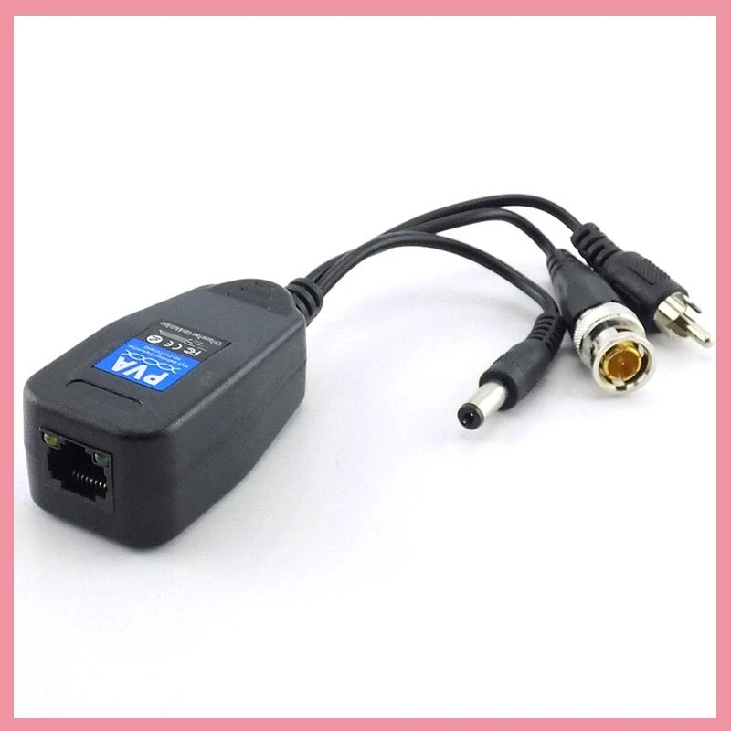 1 Pairs 3 in 1 Passive Power Video Balun Male BNC Connectors Converter Supply Passive Transceiver for CCTV HD Camera DVR B6