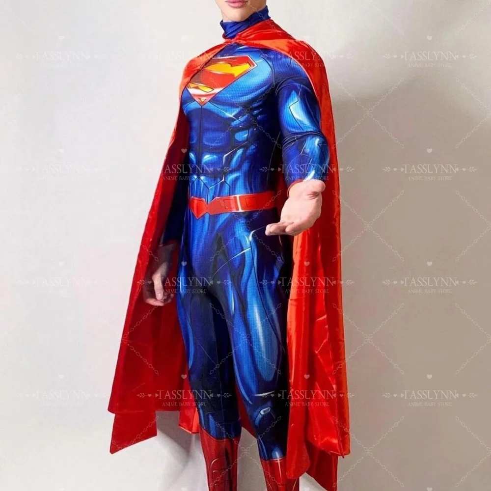 رجل الصلب سوبرمان تأثيري حلي خارقة ثلاثية الأبعاد مطبوعة دنة كامل الجسم الدعاوى هالوين زي Zenzai الدعاوى للرجال الكبار