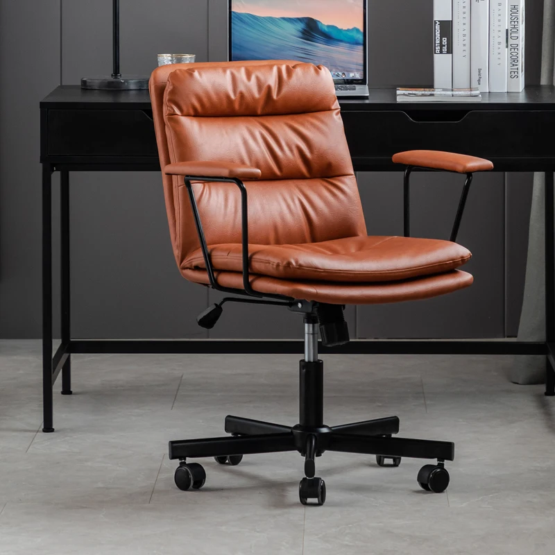 

Fancy Backrest Upgrade Office Chair Luxury Vintage Orange Computer Mobile Office Chair Armchair Home Sillas De Oficina Furniture