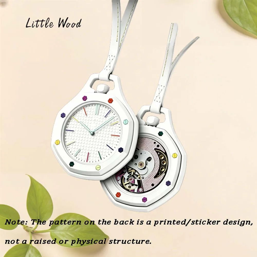 LITTLE WOOD New Octagonal Pocket Watch for Men Pocket Watch-Style Quartz Women Watch Rubber Case Silicone Strap Unisex Watch