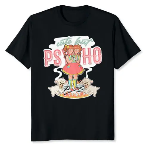 NEW LIMITED Cute But Psycho Pastel Goth Two Headed Girl T-Shirt