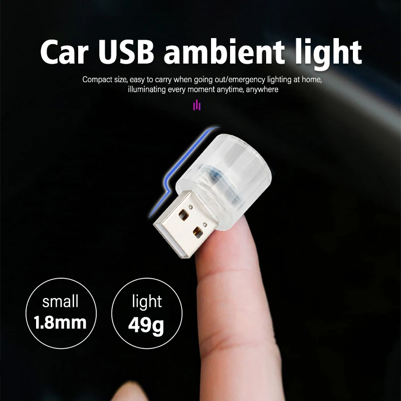 Car USB Ambient Lights LED Color Night Light Car Interior For MINI Cooper R53 R52 R50 One JCW Clubman Countryman WORKS