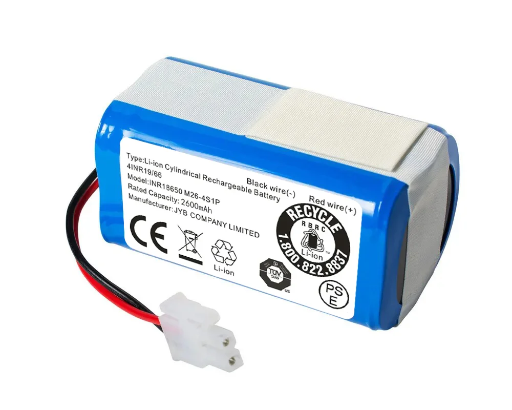 

New 14.8V 2600mah Lithium Battery For ILIFE A4s A6 V7s Plus A9s W400 Robot Vacuum Cleaner INR18650 M26-4S1P Battery