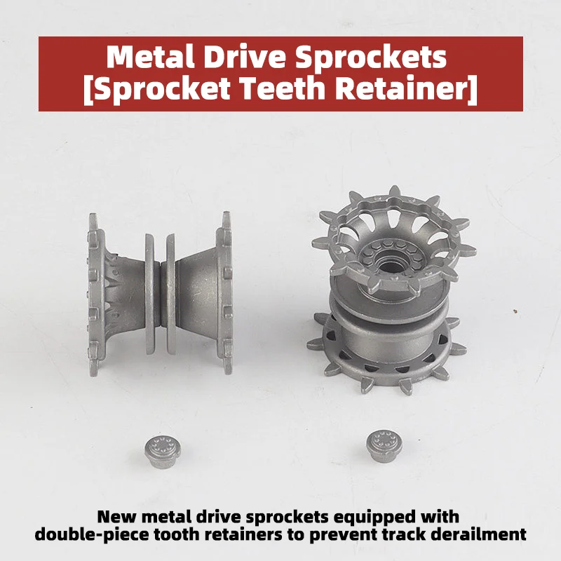 1/16 Scale RC Tank Spare Parts Compatible with Heng Long 3908 British Challenger2 Tank Model (Metal Road Sprocket Idler Wheels )