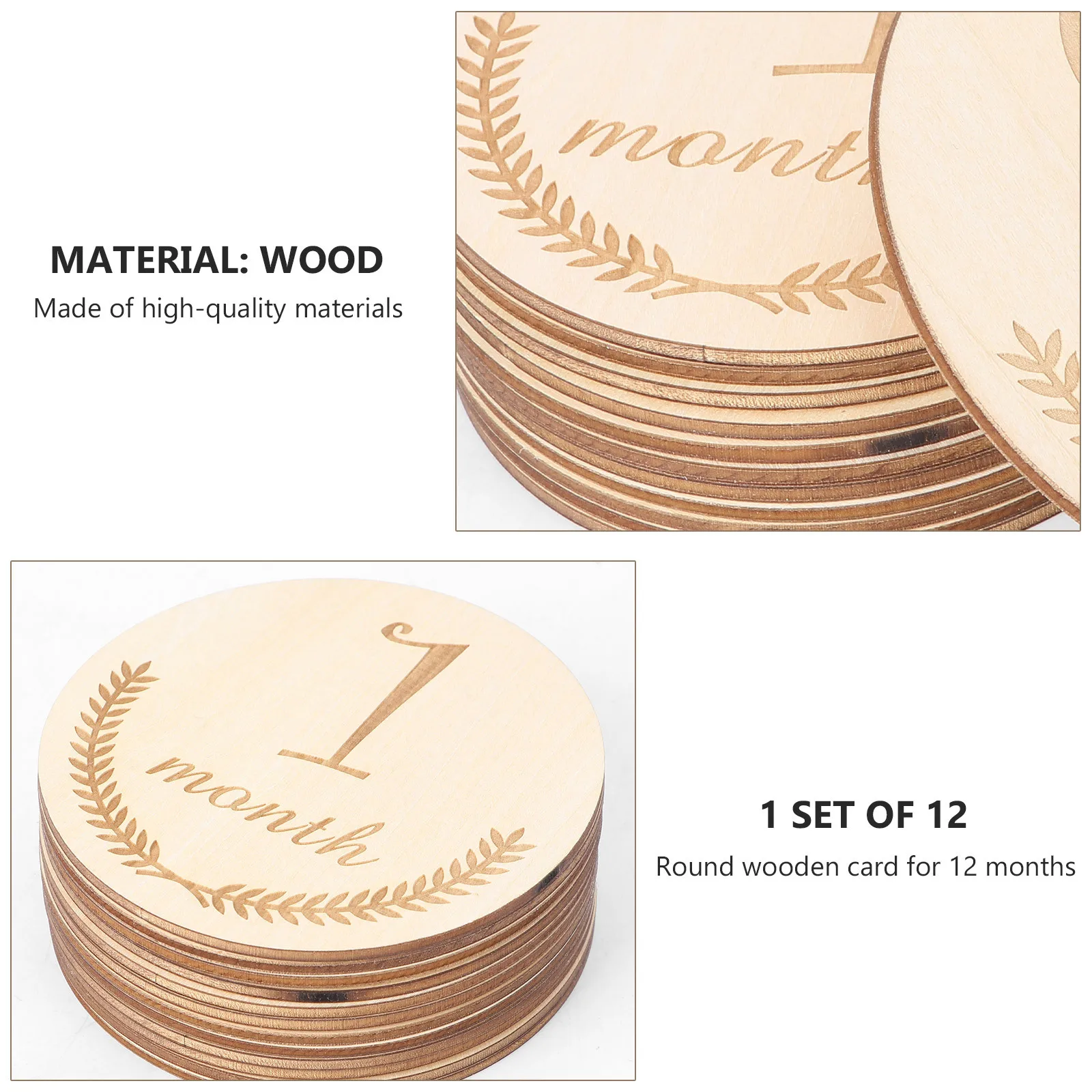 

12Pcs Baby Growth Recording Cards Fine Workmanship Wear Resistant First Year Commemorative Photography Props Commemorative Cards