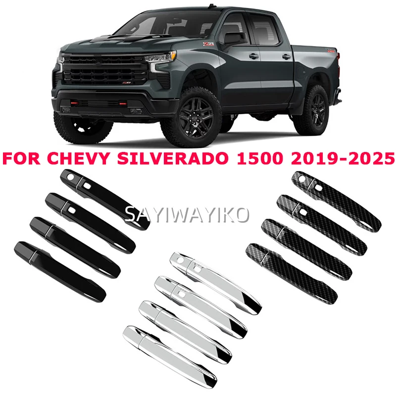 

ABS For Chevy Chevrolet Silverado 1500 2025-2019 Car Door Handle Cover Trim Protector Anti-Scartch Car Styling Accessories