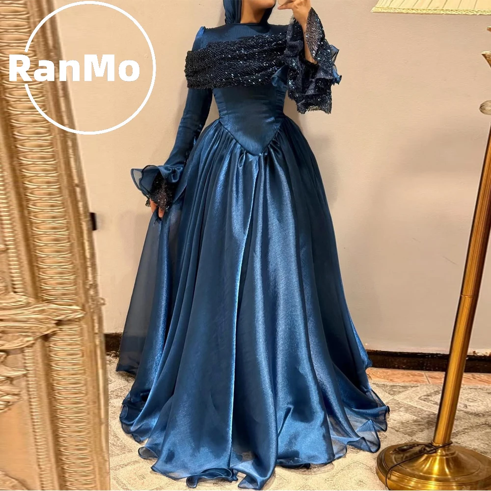 Ranmo Elegante blaue Kleider für besondere Anlässe, luxuriöses Abendkleid 2026, Abendparty-Kleider, Ballkleider, فساتين سهرة, maßgeschneidert