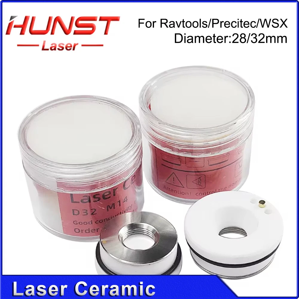 HUNST Laser Ceramic Ring Laser Nozzles Holder 28/32mm For Raytools WSX Precitec HSG HANS DNE Fiber Laser Cutting Head