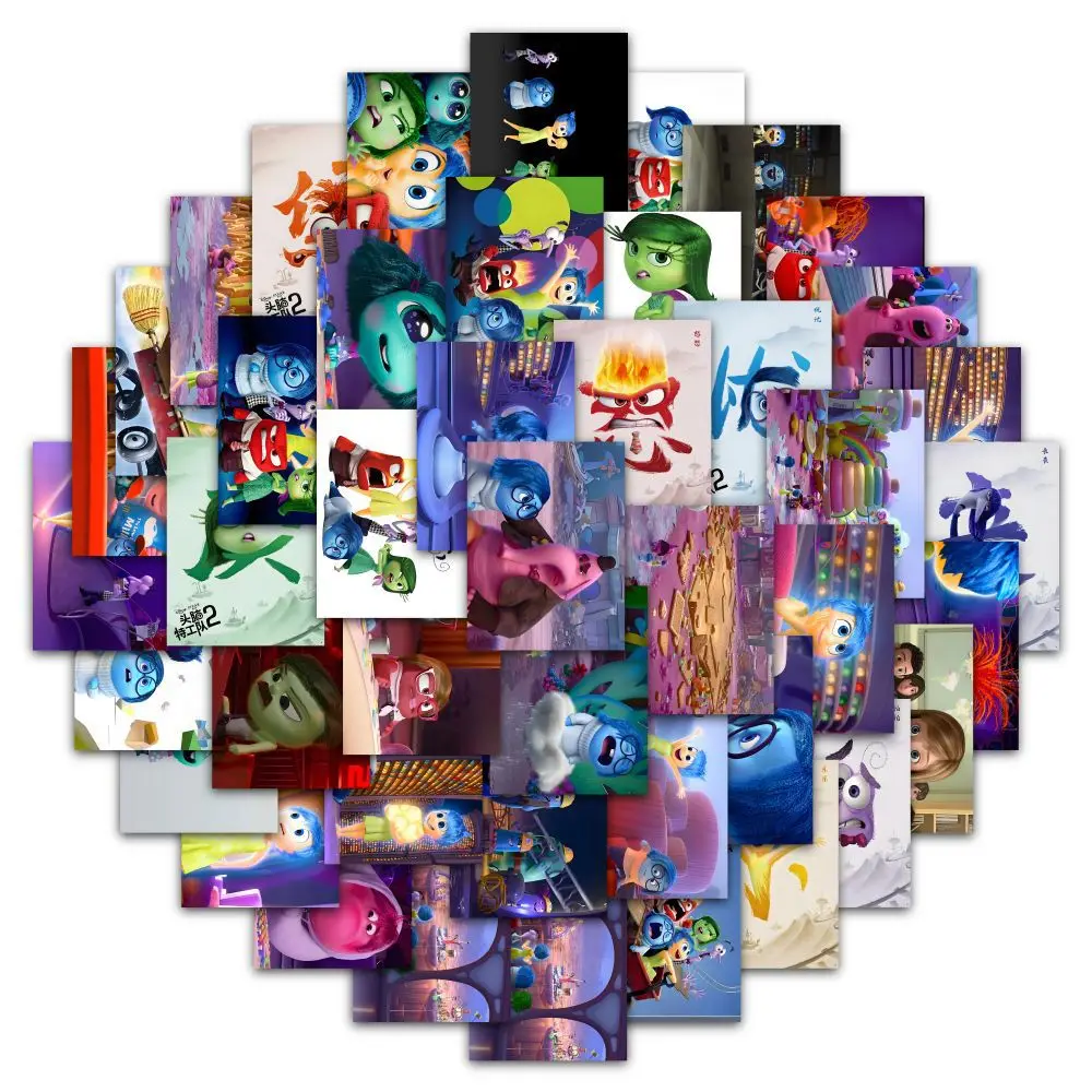 60PCS New Disney Inside Out Poster Stickers Cartoon Decals Phone Fridge Bike Guitar Waterproof Graffiti Kids Toys DIY Decoration