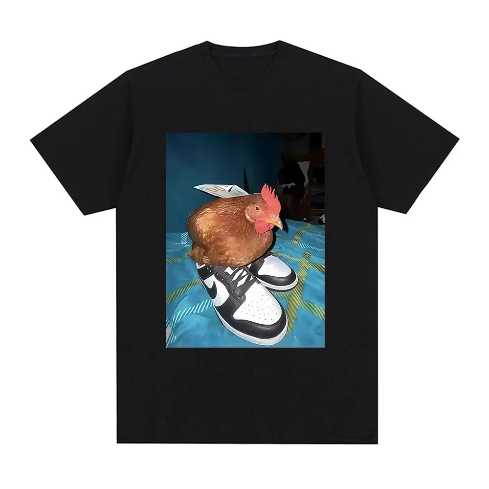 

Funny Dripped Out Chicken T Shirt Men Women Chicken with Shoes Print T-shirts Harajuku Fashion Short Sleeve Tee Shirt Streetwear
