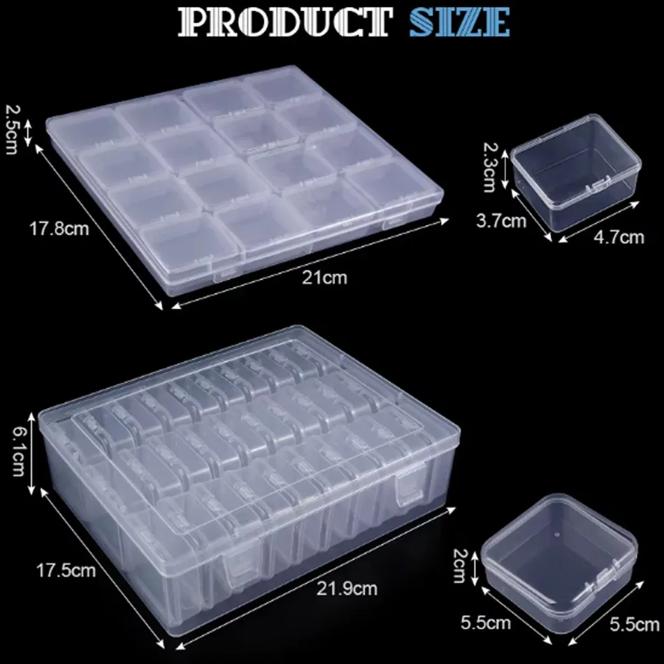 *DIY Diamond Painting Embroidery Storage Box, Nail Art Jewelry Rhinestone Mosaic Storage Container, Multifunctional Storage Box