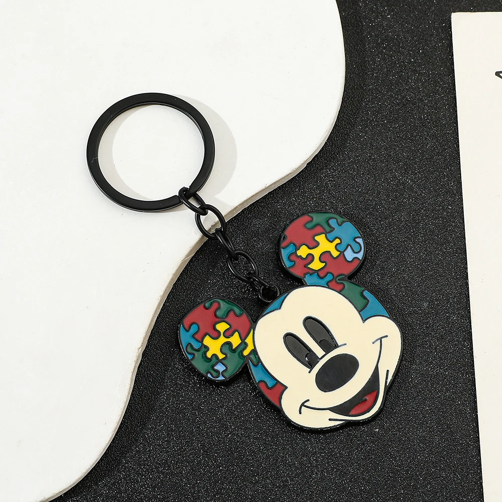 Porte-clés de puzzle Disney TureMouse, porte-clés unisexe mignon pour voiture, fournitures d'artisanat prédire, faveurs de fête pour enfants, décoration de cadeau