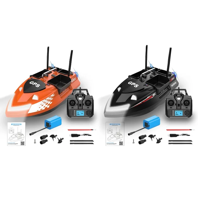 High Capacity Long Endurance RC Bait Boat 3KG Load 500m 160 GPS Pilot Points 4 Bait Tanks Automatic Return