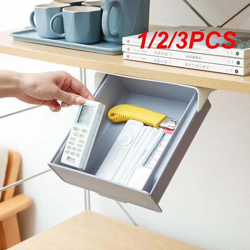 1/2/3PCS Concealed drawer storage box under the table Multifunctional kitchen cabinet paste storage box Drawer dust-proof