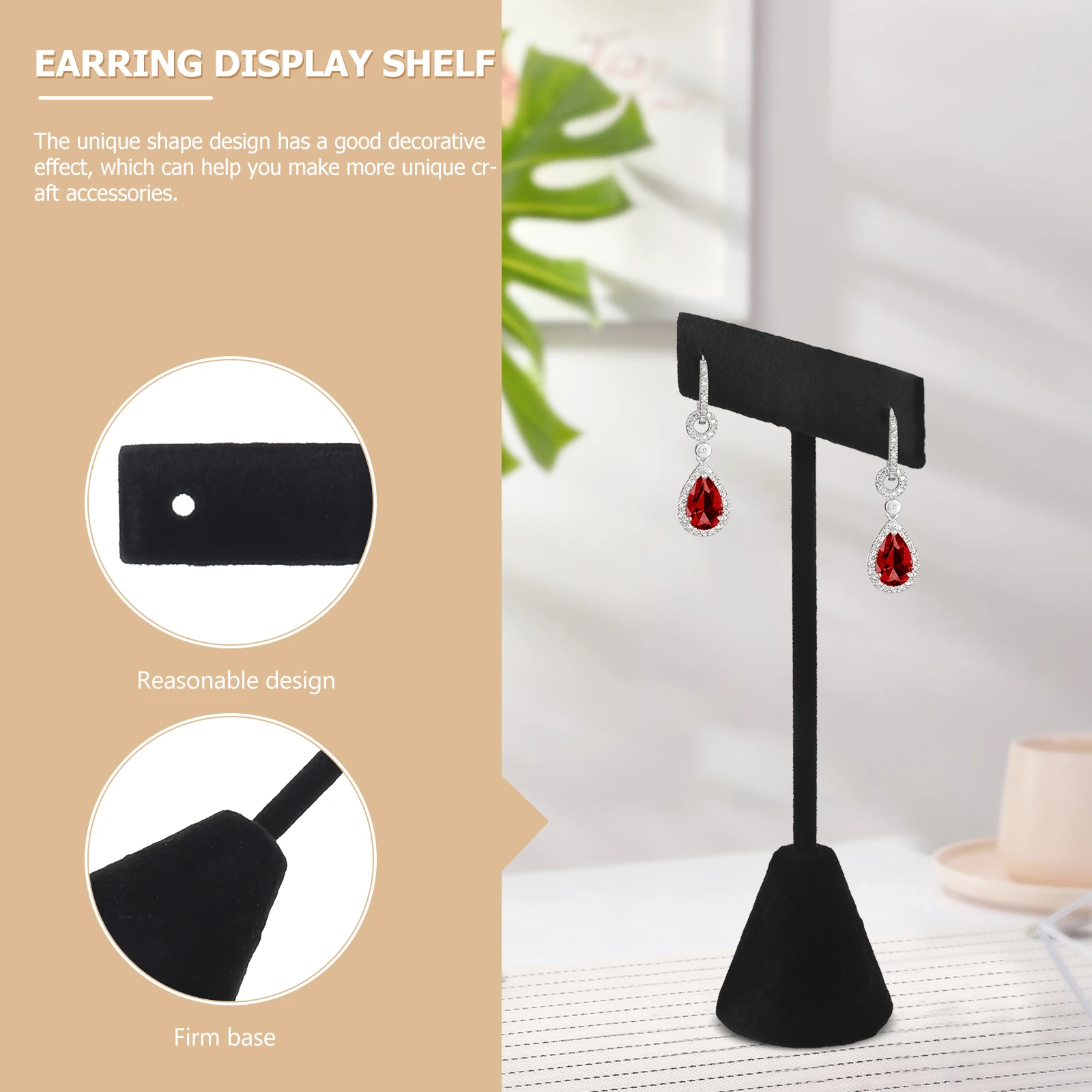 

Sturdy 4Pcs Jewelry Earring Display Stand Organizer Rack Home Ear Holder Shop Earring Shelf Decorative Accessories