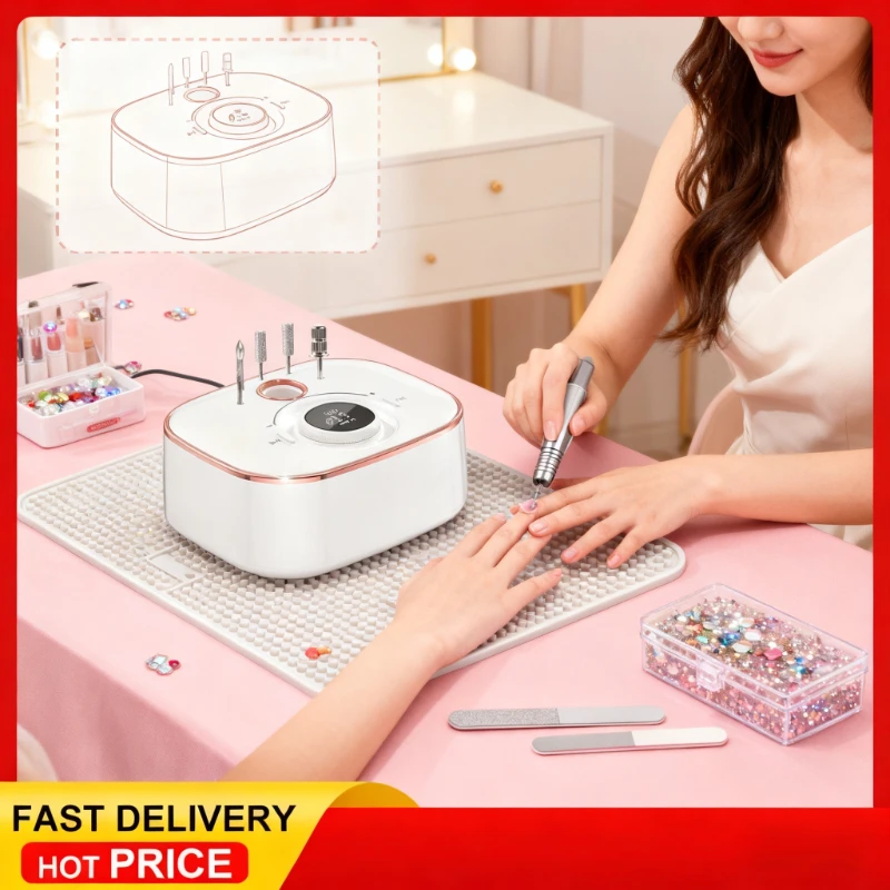 

35000RPM Nail Sander Set Mill For Manicure With LED Display Low Noise Electric Manicure Drill Nails Accessories And Tools