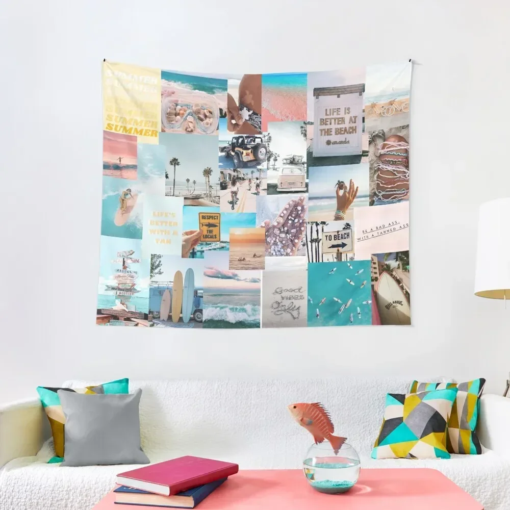 

beach collage Tapestry Room Decor For Girls Home Decorators Bedroom Decoration Tapestry