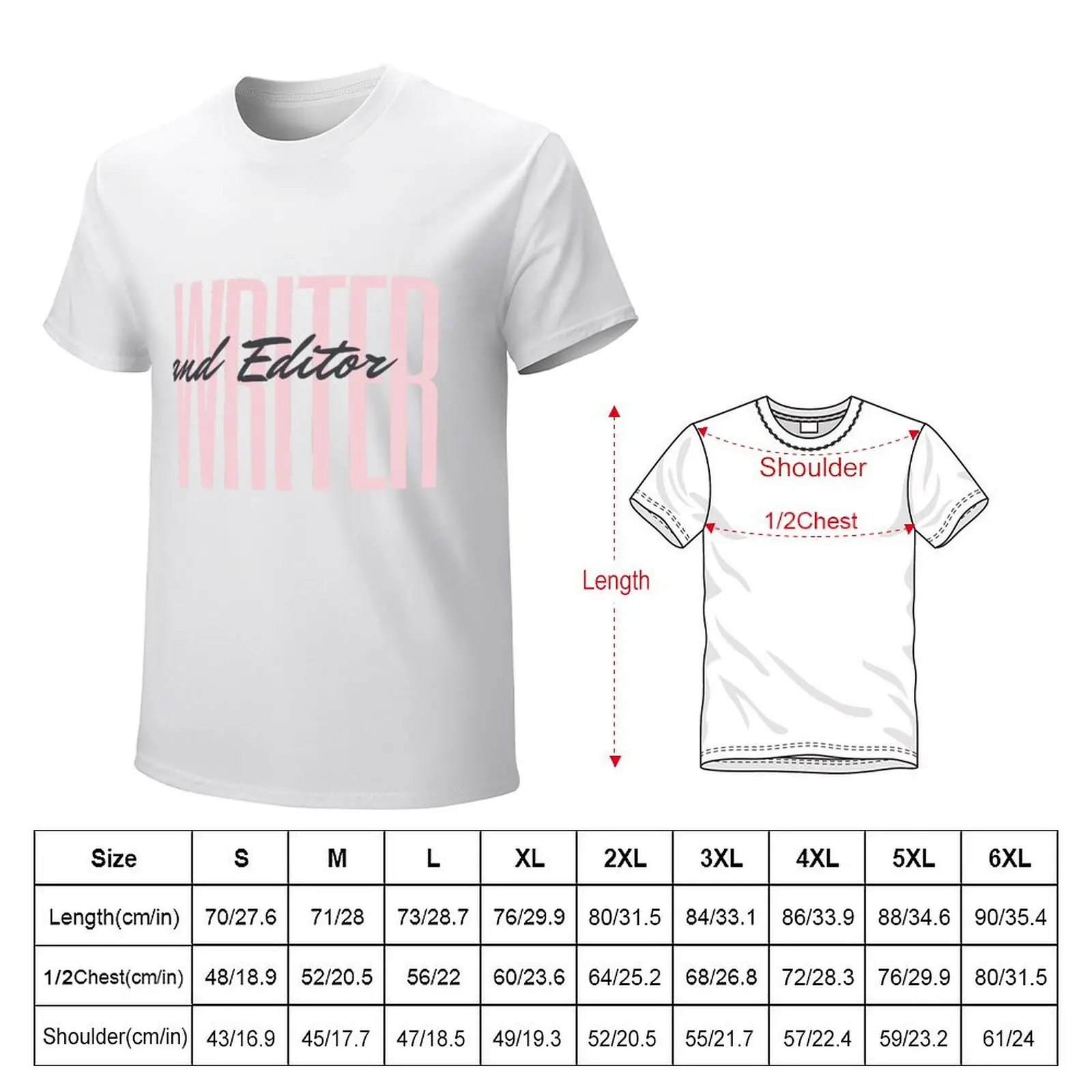 Writer and editor T-Shirt Blouse plain Short sleeve tee men