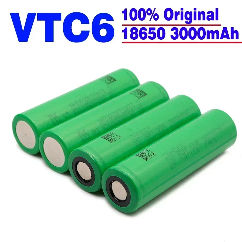 แบตเตอรี่แบบชาร์จไฟได้ลิเธียมไอออนที่ปล่อยสูง18650-3.7v-3000mah-VTC6เหมาะสำหรับผลิตภัณฑ์อิเล็กทรอนิกส์ทุกประเภท + DIY นิกเกิล