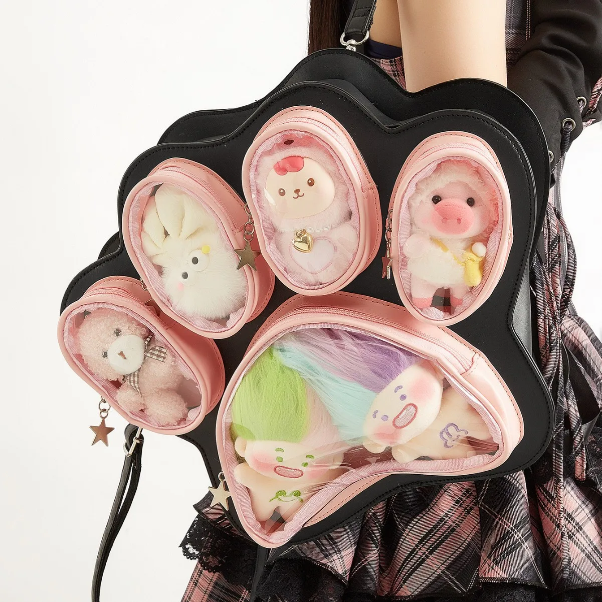

New Multi-pain Layer Y2K Itabag Cat Paw Japanese Cute Girl Ulzzang Ita Bag Fashionable Large Capacity Crossbody Backpack