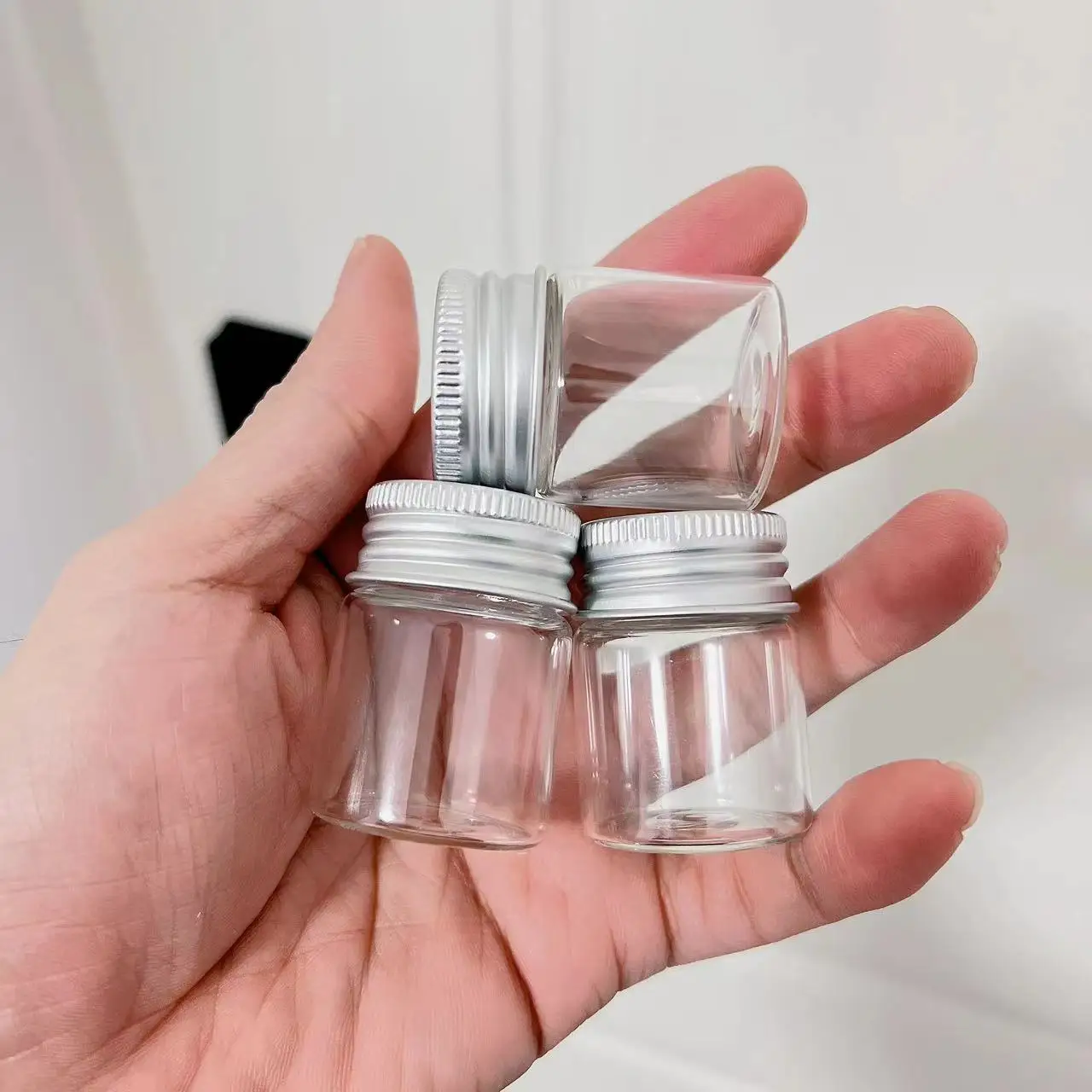 100 PCS 21*30*40mm 15ml Glass Bottles With Aluminium Lids Small Mini Glass Jars Glass bottling bottle