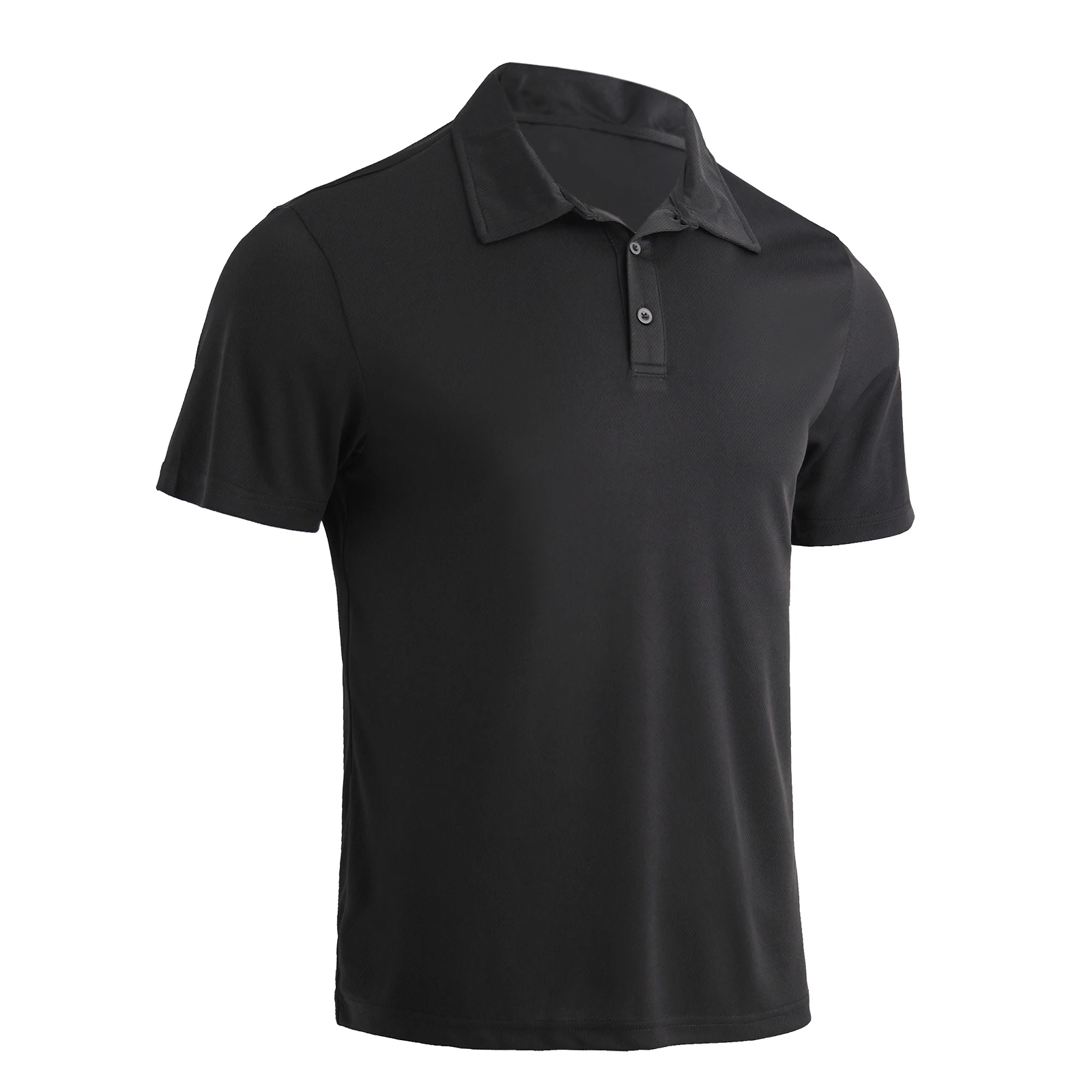 5-piece men's summer solid color short sleeved polo shirt breathable quick dryi… - Image 2
