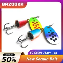 Bazooka Fishing Lure Spinner Wobblers Rotating Colorful Bionic Jig Metal Sequin Trout Spoon Hooks Bass Carp Pesca Winter Pike