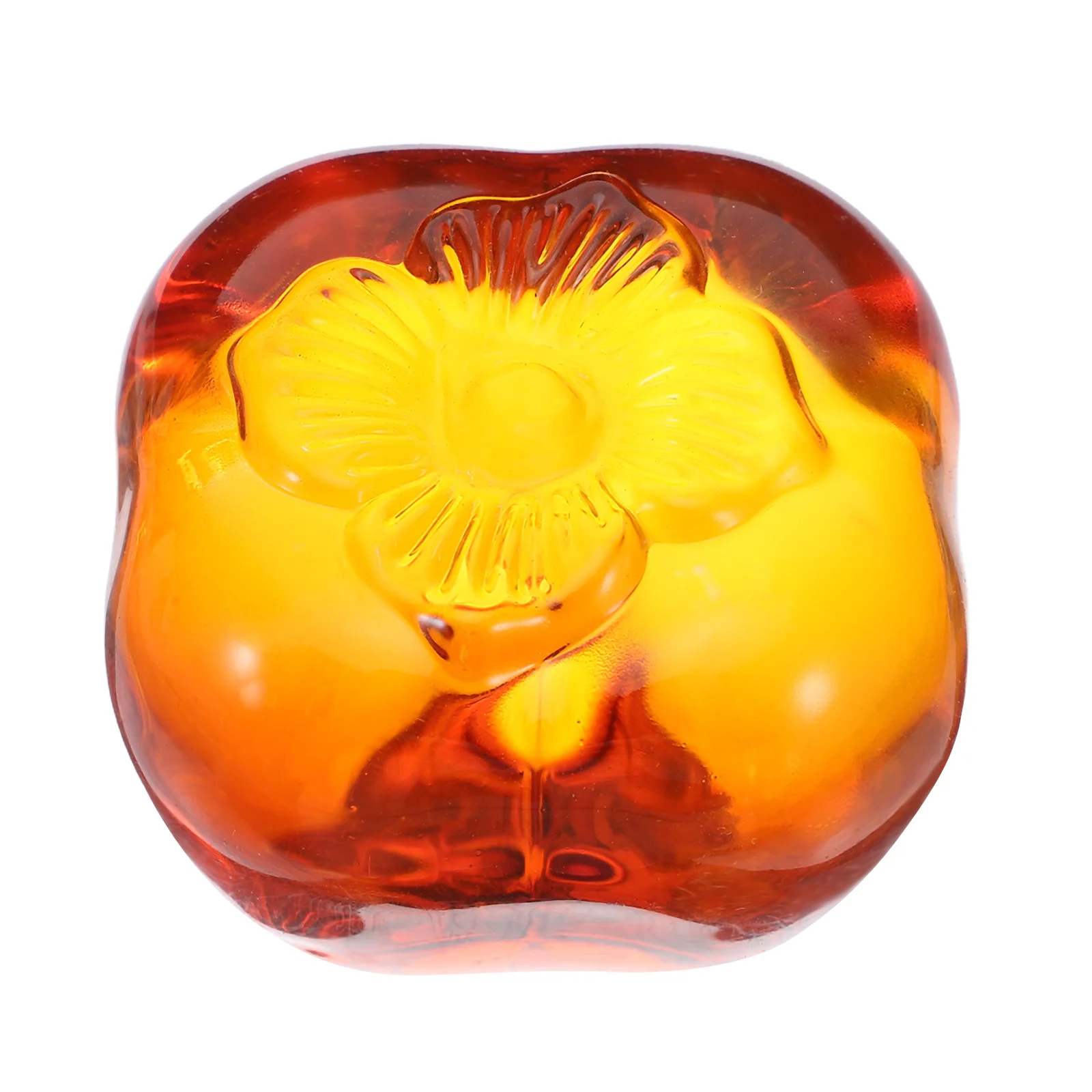 

Heavy Glass Paperweight Crystal Persimmon Design for Book Lovers Artists Calligraphy Practice Sewing Pattern Holder Desktop