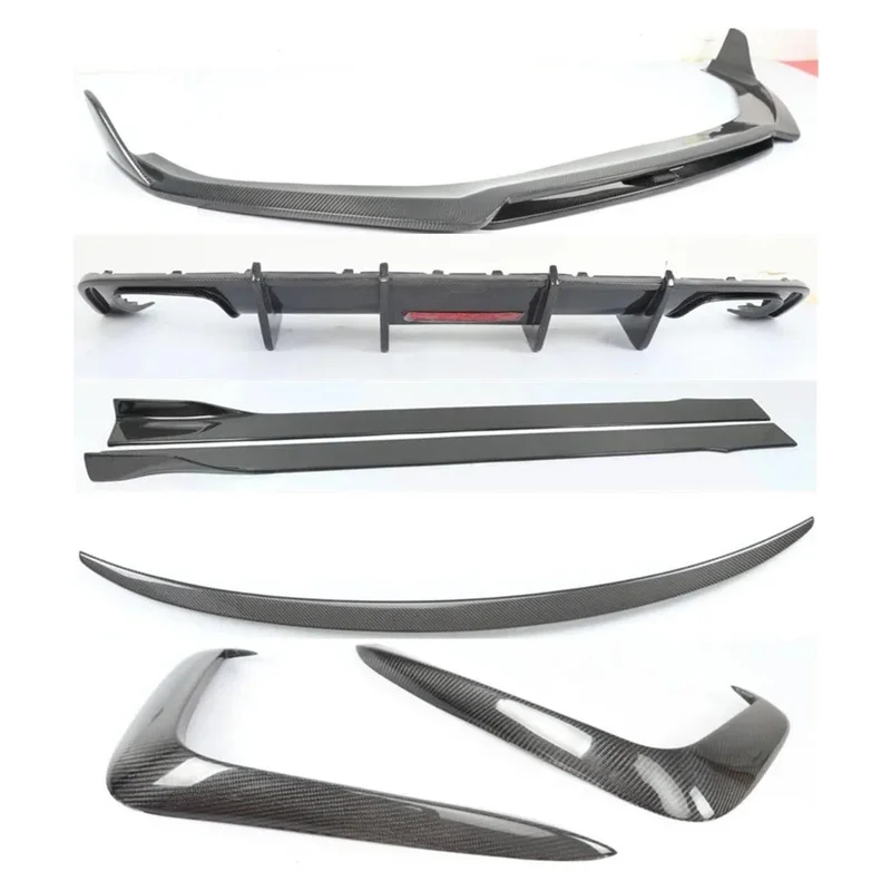 High Quality Real Carbon Body Kit Fit 2017-2019 A5 S5 B9, Front Lip, Rear Diffuser, Side Skirts, Spoiler & Canards