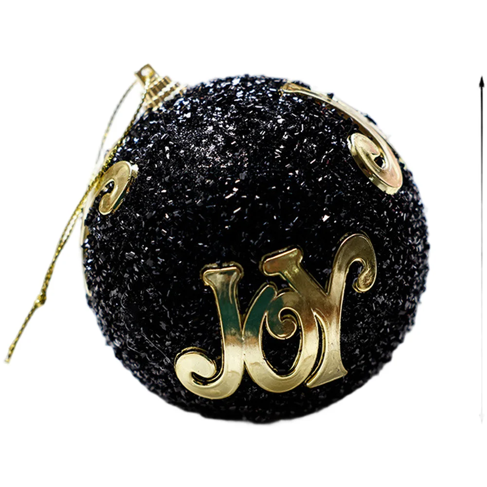 Handcrafted Plush Christmas Baubles Set with Black and Gold Foam Tree Decorations for Hanging and Festive Display