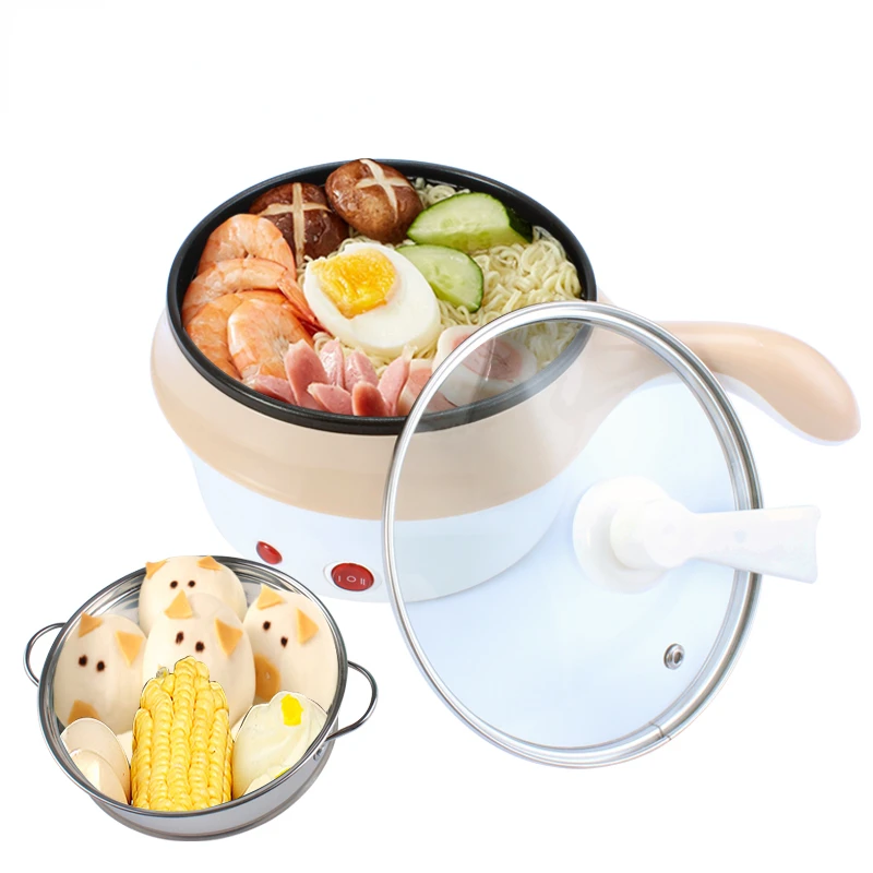 Cooker Hot Pot Mini Non-stick Food Noodle Cooking Skillet Egg Steamer Soup Heater Pot Frying Pan EU