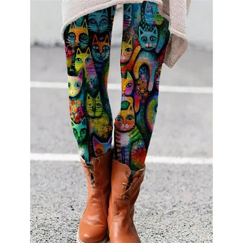 

Cross-border foreign trade 2023Amazon AliExpress Fashion European and American Style Printed Elastic Waist Slim Leggings Trouser