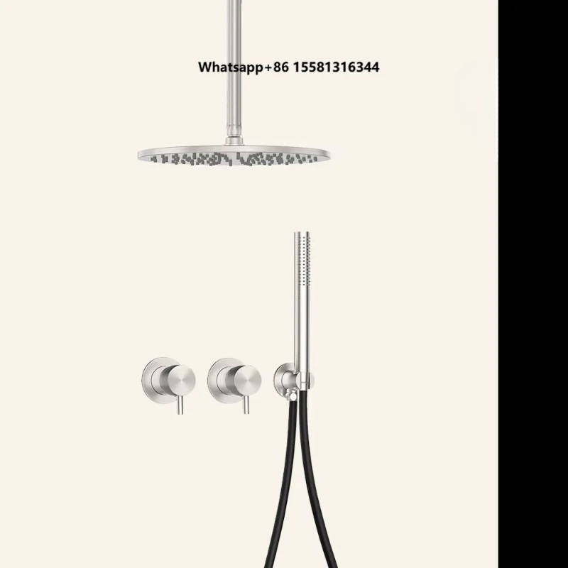 Wholesale Factory Hotel Brushed Nickel Wall Mounted Round Rain Shower Set Concealed Bathroom Shower Head Set