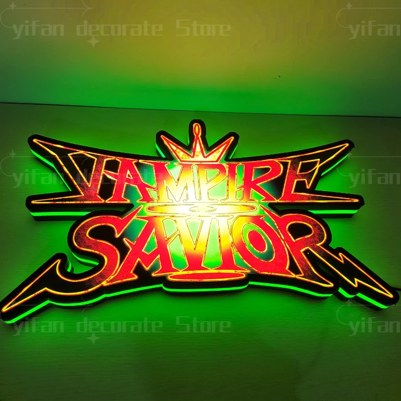 Custom Vampire Savior - The Lord of Vampir Logo LED Nightlight 3D Print Desktop Lightbox Wall Decor Best Gift for Kids Signs RGB