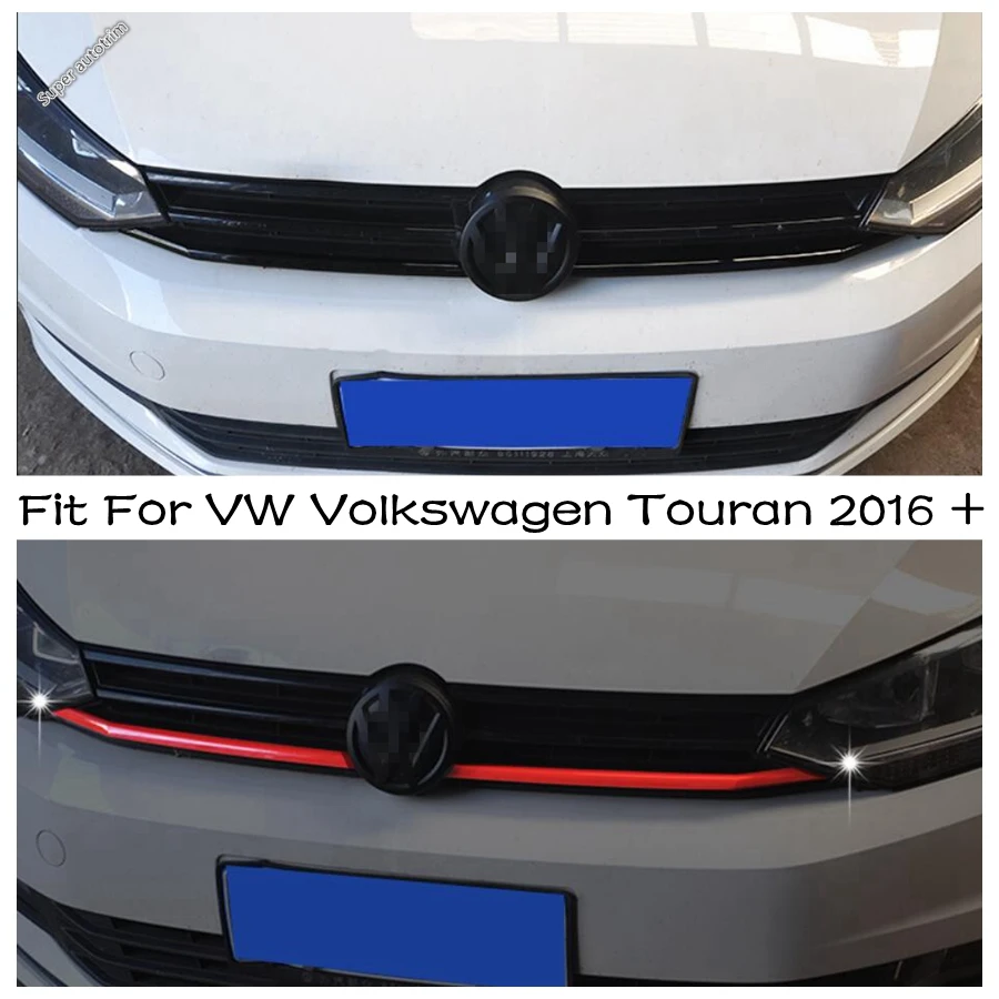 For VW Volkswagen Touran 2016 - 2021 Front Grille Grill Moulding Strip Decoration Cover Trim Black / Red Accessories Exterior