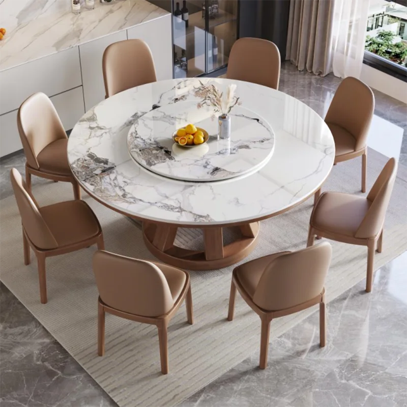 

Dining Room Restaurant Tables Round Table Kitchen Dinning Sets Service Elegant Marble Sedentary Modern Rooms Oval Mesa Chairs