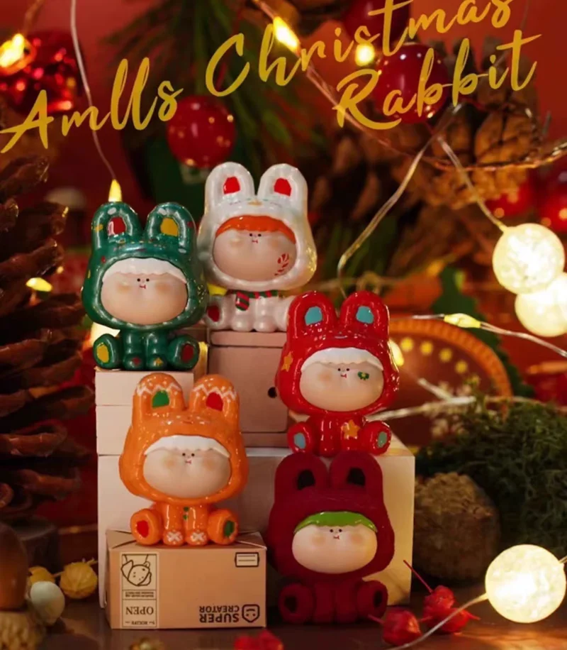 New In Stock Authentic Amaryllis Halloween And Christmas Bunny Series Blind Boxes Creative Gifts Trendy Toys Figurines Ornaments