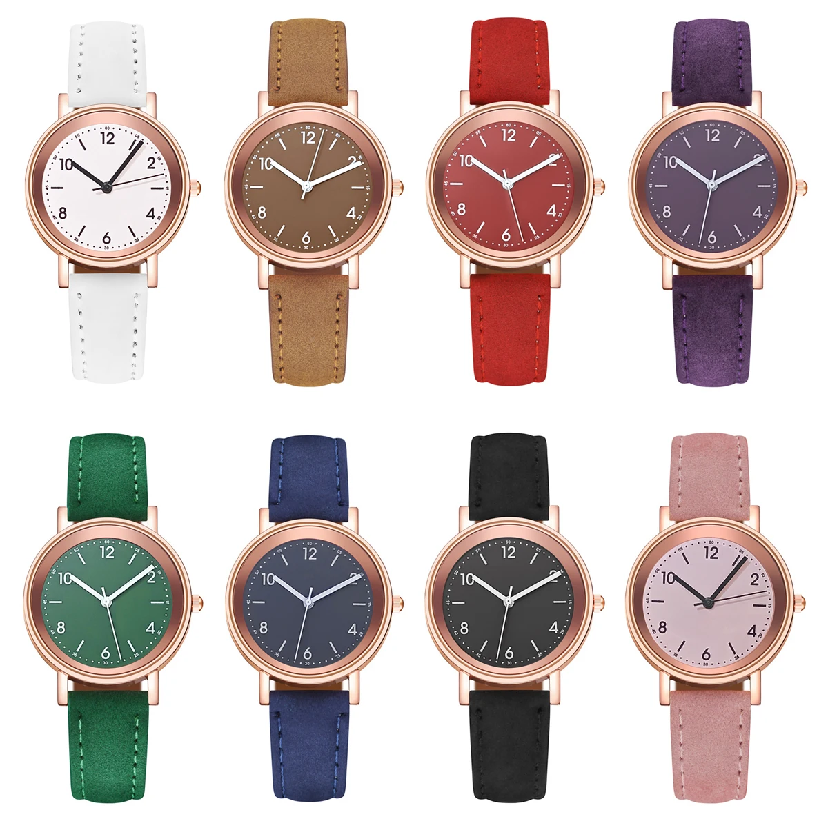 Popular and Fashionable Minimalist Women Frosted Quartz Watch with Luminous Dial