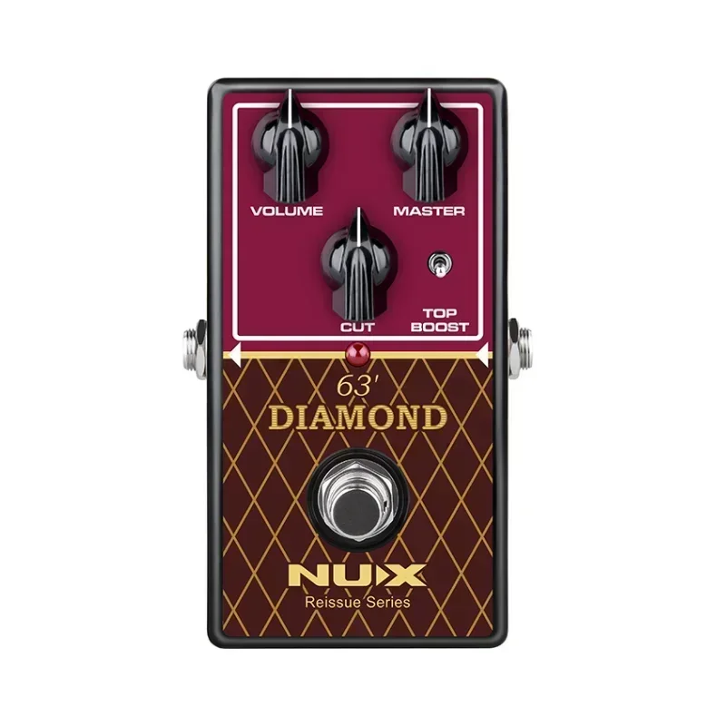 NUX 63' Diamond Reissue Pedal: Classic VOX AC-30 Revival, Volume/Master Knobs, Top Boost Toggle for Retro Rock 'n' Roll Sound